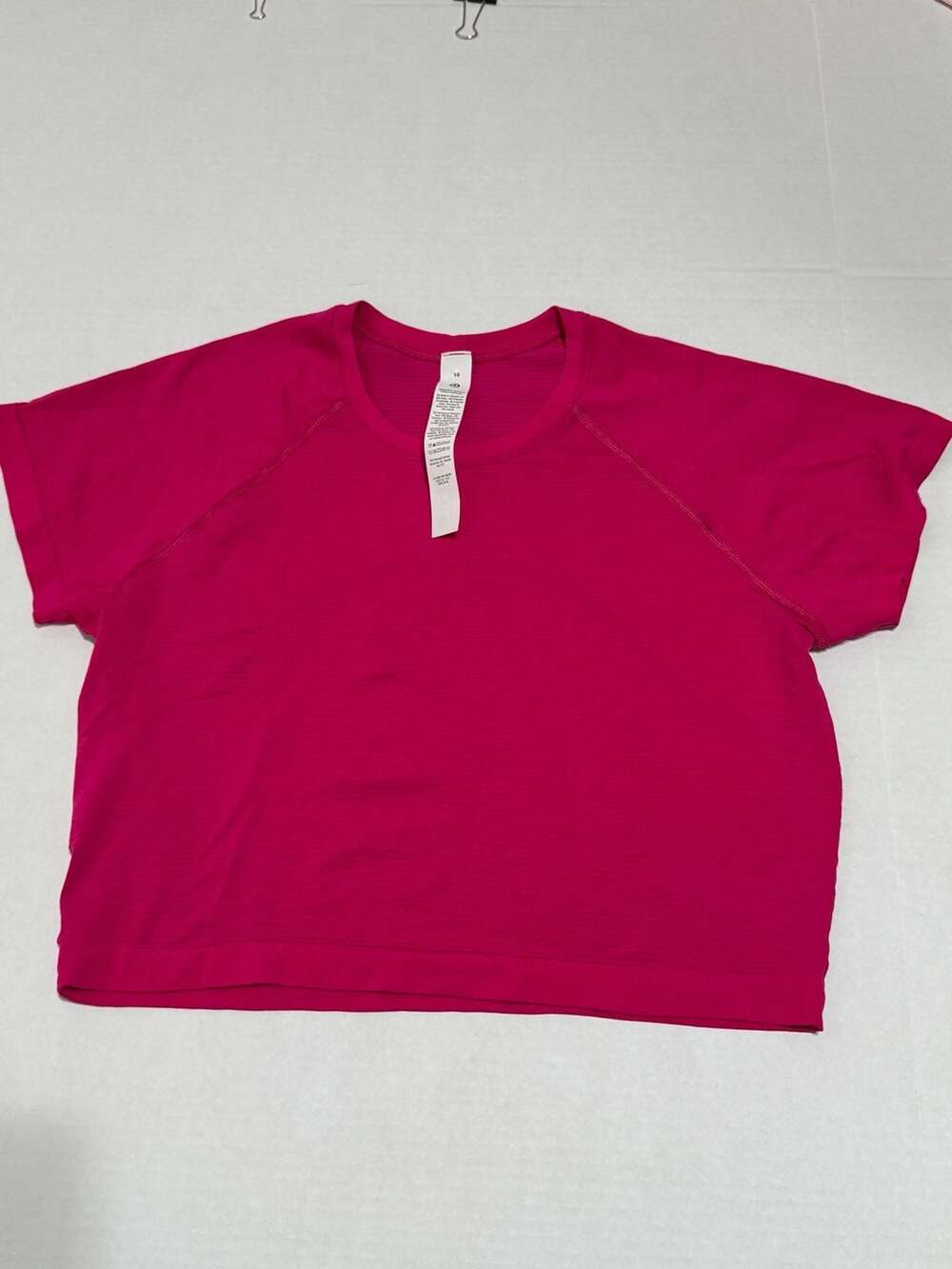Lululemon Swiftly Tech Cropped Short-Sleeve Shirt 2.0 Size 10 Pink